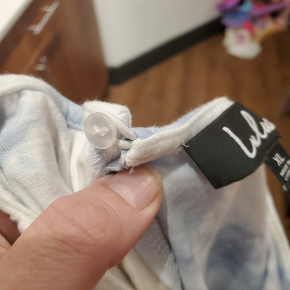 Lulus On A Road Trip Blue Tie-Dye Short Sleeve Romper Active Oversized Casual XL - Picture 6 of 14